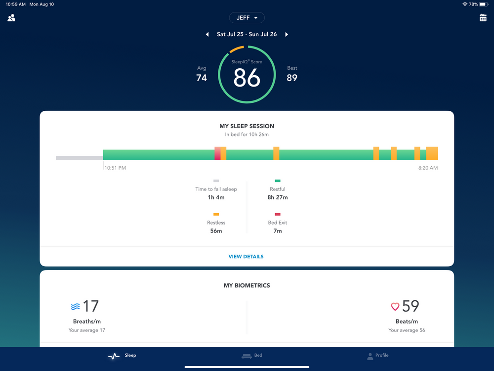 Review Sleep Number P6 mattress with base