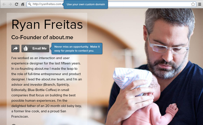 About.me Offering Users Free Domain With Premium Upgrade