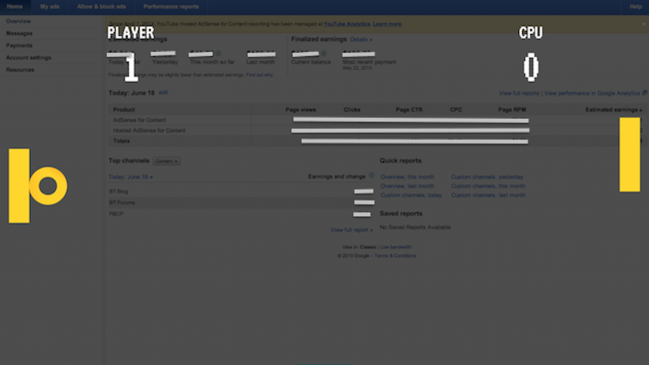 Google AdSense 10th Birthday Celebrated With A Game of Pong