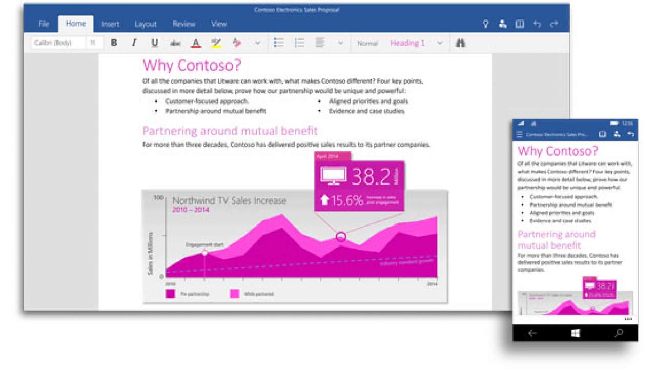 Microsoft Releases Universal Office App Preview for Windows 10