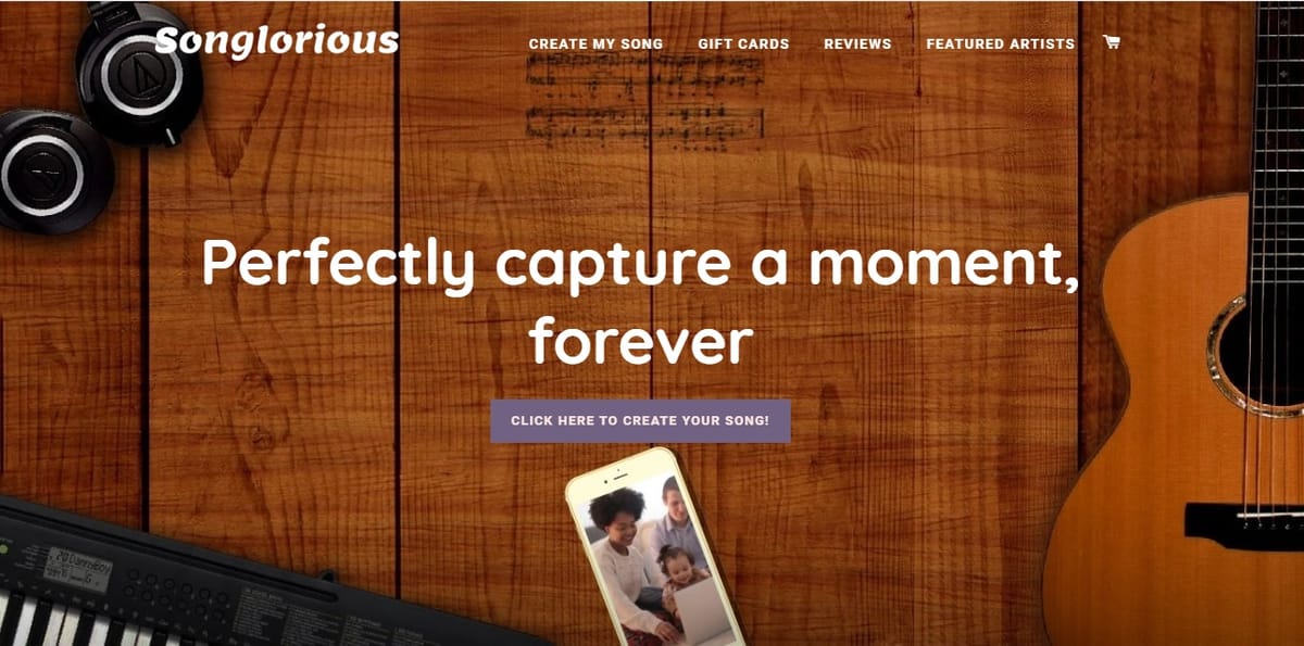 Songlorious: a place where you can have personalized songs written and produced
