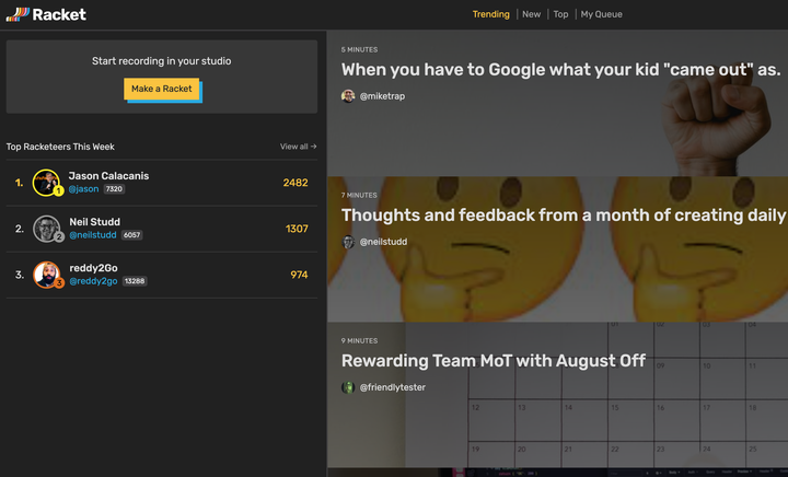 Let's all start a Racket