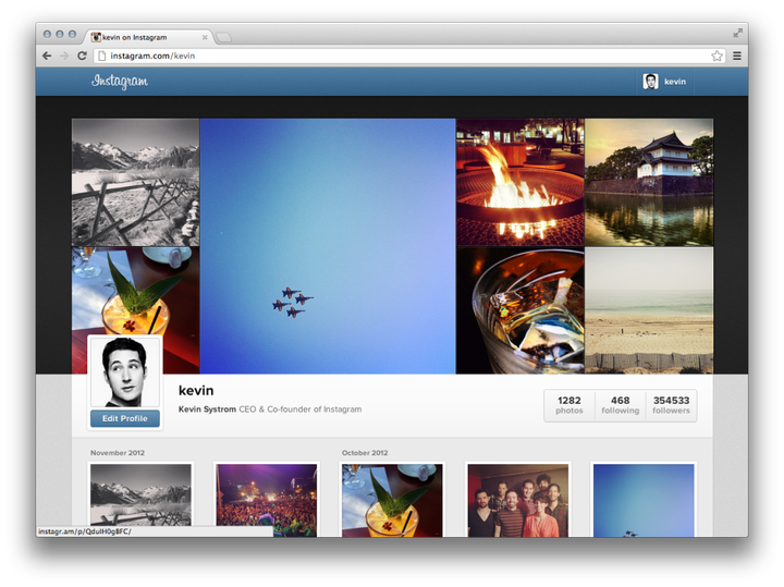 Photo Sharing Service Instagram Rolling Out Web Profiles