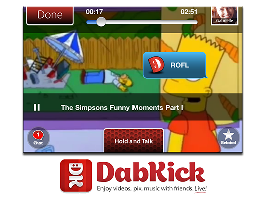 DabKick iOS App Lets You Share Music, Video and Photos with Friends While Video Chatting