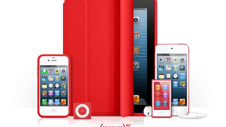 (RED) announces Apple has donated a total of more than $65 million