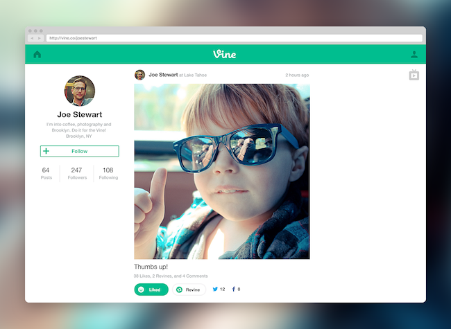 Vine Launches Web Profiles and 'TV Mode' for Full Screen Viewing