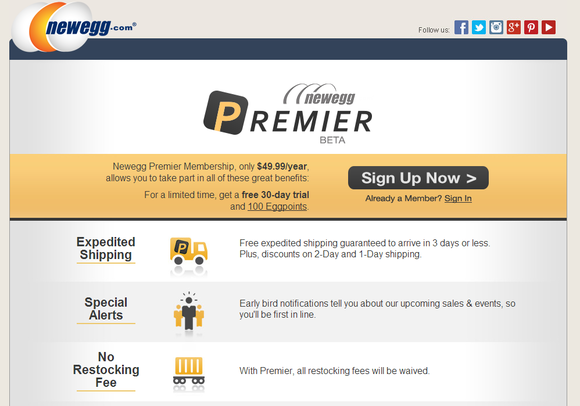 Newegg Launches Premier, a Cheaper Amazon Prime Alternative