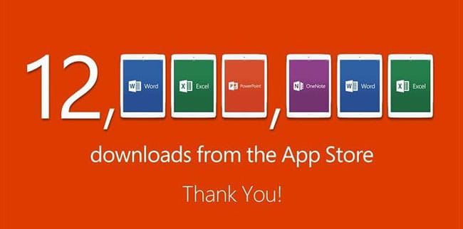 Microsoft and Apple Chuffed Over 12 Million Office for iPad Downloads