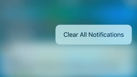 Clear all notifications options in iOS 10.