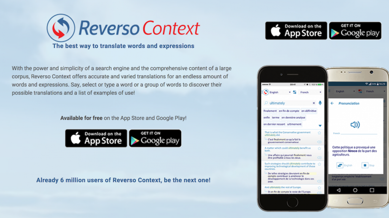 Reverso Context is an app that makes sense of sayings you thought your ...
