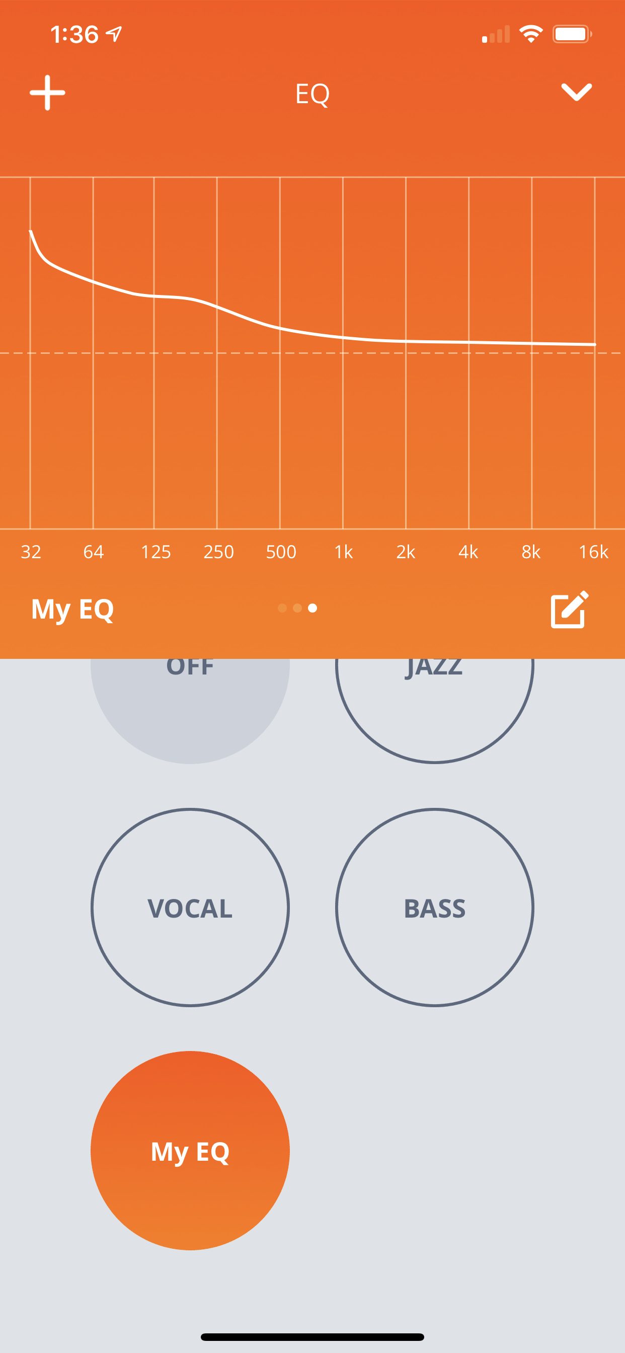 EQ in JBL Headphones app